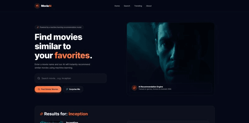Movie Recommendation System preview screenshot