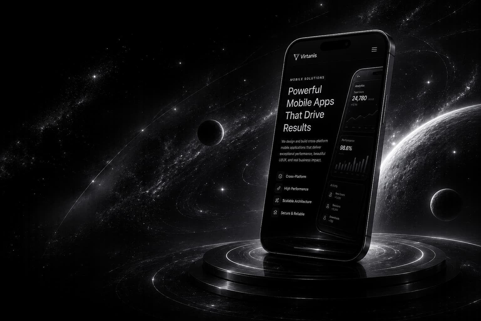 Mobile app development interface preview by Virtanis