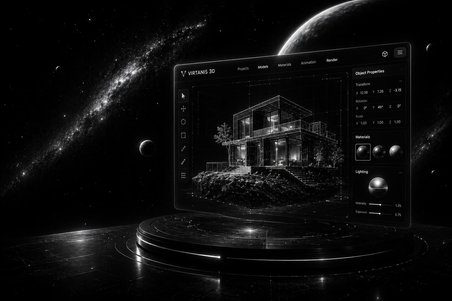 3D interactive web experience preview by Virtanis
